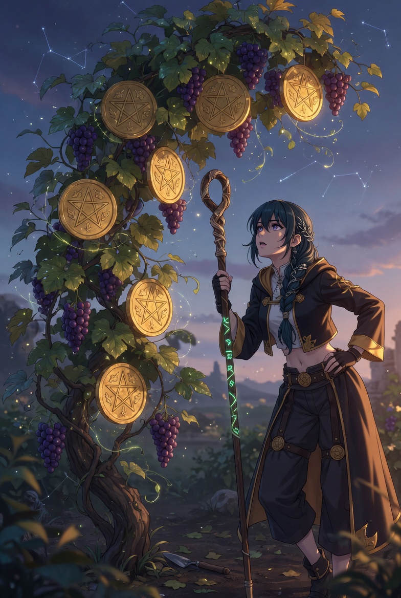 Seven of Pentacles tarot card